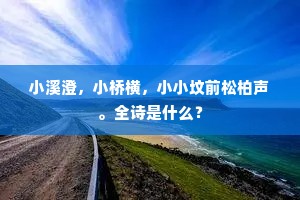 小溪澄，小桥横，小小坟前松柏声。全诗是什么？