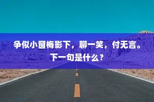 争似小窗梅影下，聊一笑，付无言。下一句是什么？