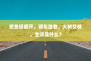 把鱼钥都开，钿车溢巷，火树交枝。全诗是什么？