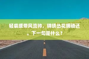 轻裘缓带风流帅，锦绣丛花拥骑还。下一句是什么？
