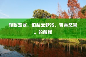 轻暝笼寒，怕梨云梦冷，杏香愁幂。的解释