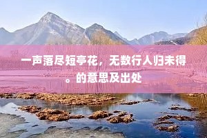 一声落尽短亭花，无数行人归未得。的意思及出处