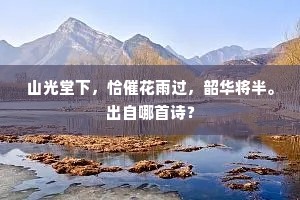 山光堂下,恰催花雨过,韶华将半。出自哪首诗? 山光堂下,恰催花雨过,韶华将半。出自哪首诗?