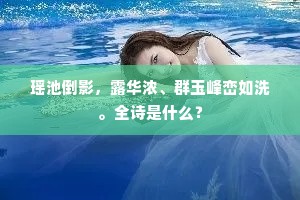 瑶池倒影，露华浓、群玉峰峦如洗。全诗是什么？