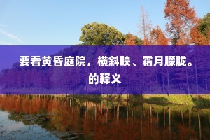 要看黄昏庭院，横斜映、霜月朦胧。的释义