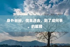 身外纷纷，傥来适去，到了成何事。的解释