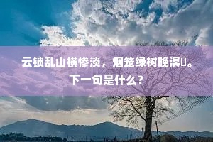 云锁乱山横惨淡，烟笼绿树晚溟濛。下一句是什么？