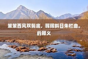 策策西风双鬓底,晖晖斜日朱栏曲。的释义 策策西风双鬓底,晖晖斜日朱栏曲。的释义