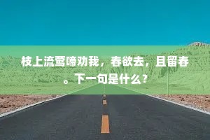 枝上流莺啼劝我，春欲去，且留春。下一句是什么？