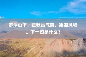 罗浮山下,正秋高气爽,凄凉风物。下一句是什么? 罗浮山下,正秋高气爽,凄凉风物。下一句是什么?