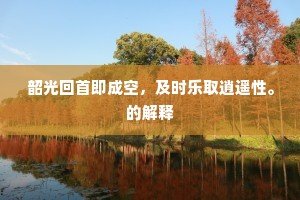 韶光回首即成空，及时乐取逍遥性。的解释