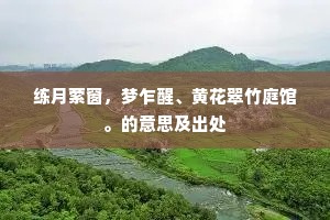 练月萦窗，梦乍醒、黄花翠竹庭馆。的意思及出处
