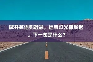 微开笑语兜鞋急,远有灯光掠鬓迟。下一句是什么? 微开笑语兜鞋急,远有灯光掠鬓迟。下一句是什么?