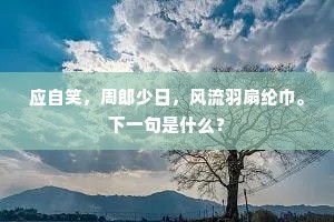 应自笑，周郎少日，风流羽扇纶巾。下一句是什么？