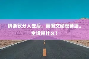 镜断钗分人去后，画阑文砌苍苔缀。全诗是什么？