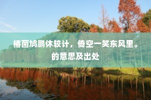 椿菌鸠鹏休较计，倚空一笑东风里。的意思及出处