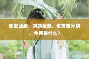 密密疏疏，斜斜整整，似雪难分别。全诗是什么？