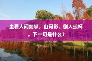 坐看人间如掌,山河影、倒入琼杯。下一句是什么? 坐看人间如掌,山河影、倒入琼杯。下一句是什么?