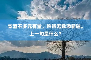 饮酒不多元有量，吟诗无数添新轴。上一句是什么？