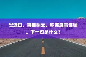 想近日，舞袖翻云，吟笺度雪谁顾。下一句是什么？