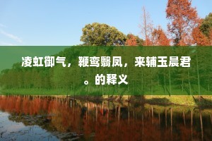 凌虹御气，鞭鸾翳凤，来辅玉晨君。的释义