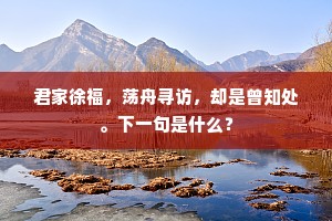 君家徐福，荡舟寻访，却是曾知处。下一句是什么？