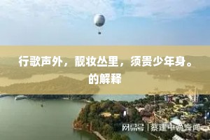 行歌声外，靓妆丛里，须贵少年身。的解释