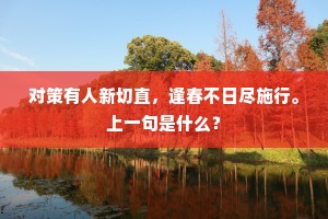 对策有人新切直，逢春不日尽施行。上一句是什么？