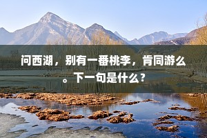 问西湖，别有一番桃李，肯同游么。下一句是什么？