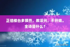 正值楼台多簇燕，教没兴，不开晴。全诗是什么？