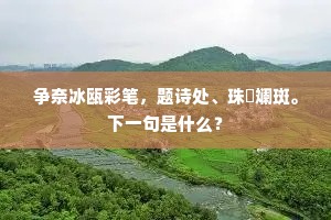 争奈冰瓯彩笔,题诗处、珠琲斓斑。下一句是什么? 争奈冰瓯彩笔,题诗处、珠琲斓斑。下一句是什么?