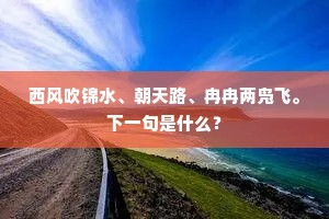 西风吹锦水、朝天路、冉冉两凫飞。下一句是什么？