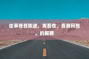 往事苍苔陈迹，夷吾在、吾属何愁。的解释