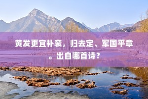 黄发更宜补衮，归去定、军国平章。出自哪首诗？