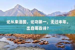论从来活国，论功第一，无过丰年。出自哪首诗？