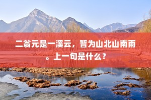二翁元是一溪云，暂为山北山南雨。上一句是什么？