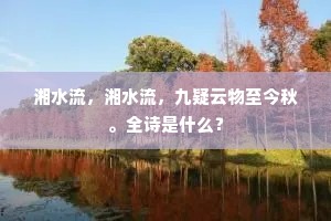 湘水流，湘水流，九疑云物至今秋。全诗是什么？