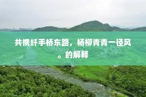 共携纤手桥东路，杨柳青青一径风。的解释