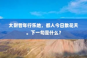太尉昔年行乐地，都人今日散花天。下一句是什么？