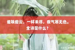 谁唤痴云，一杯未尽，夜气寒无色。全诗是什么？