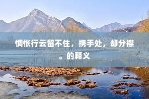 惆怅行云留不住，携手处，却分襟。的释义