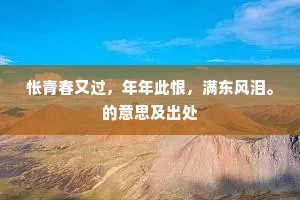 怅青春又过，年年此恨，满东风泪。的意思及出处