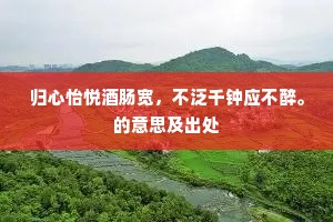 归心怡悦酒肠宽，不泛千钟应不醉。的意思及出处