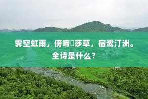 霁空虹雨，傍啼螀莎草，宿鹭汀洲。全诗是什么？