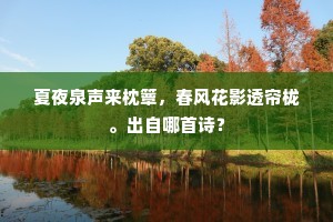 夏夜泉声来枕簟，春风花影透帘栊。出自哪首诗？