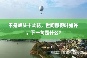 不是峰头十丈花，世间那得叶如许。下一句是什么？