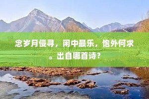 念岁月侵寻，闲中最乐，饱外何求。出自哪首诗？