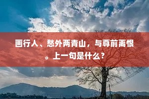 画行人、愁外两青山，与尊前离恨。上一句是什么？