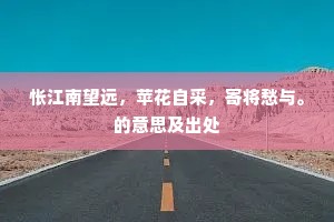 怅江南望远，苹花自采，寄将愁与。的意思及出处