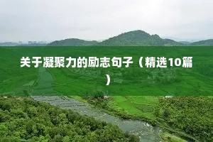 关于凝聚力的励志句子（精选10篇）